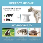 Necoichi Raised Cat Food Bowl – Ceramic Elevated Cat Bowl for Whisker & Neck Fatigue - Image 3