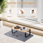Upgraded Elevated Cat Bowls with Food Mat - Image 2