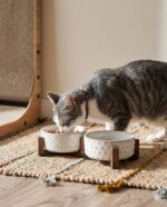 LE TAUCI Dog Bowl Set with Acacia Wood Stand - Image 3
