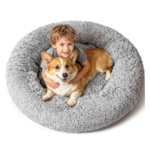 Extra Large Donut Calming Dog Bed with Orthopedic Memory Foam Dogs