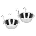 Fri4Free 2PCS Kennel Water Bowl Hanging