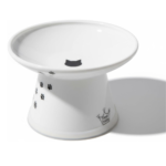 Necoichi Raised Cat Food Bowl – Ceramic Elevated Cat Bowl for Whisker & Neck Fatigue